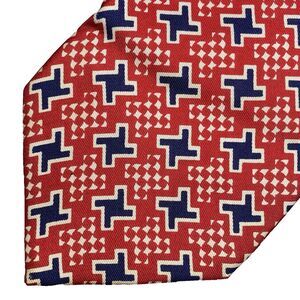 Vintage TURNBULL & ASSER Silk Tie Handmade England Royal Warrant Luxury Mens Red